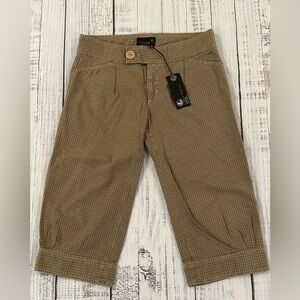 NWT Sanctuary Clothing Women's XS Brown Houndstooth Capri Pants New USA Made